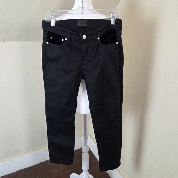 Acne Studios Acne Row Black Velvet Women's Jeans Size 28 Made in Italy - Picture 3 of 13